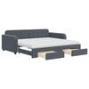 vidaXL Tagesbett Ausziehbar mit Schubladen Dunkelgrau 90x190 cm Samt