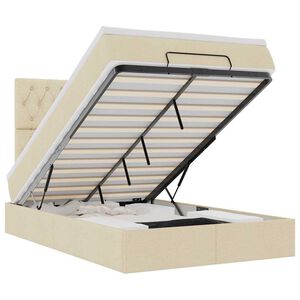 vidaXL Ottoman-Bett mit Matratze Creme 120x200 cm Stoff