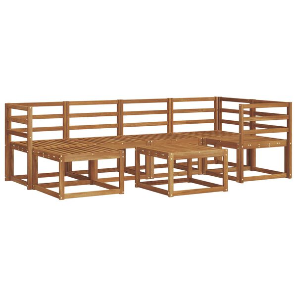 vidaXL Outdoor-Sofagarnitur mit Kissen 7 pcs Natur und Anthrazit