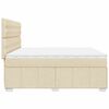 vidaXL Boxspringbett mit Matratze Creme 200x200 cm Stoff
