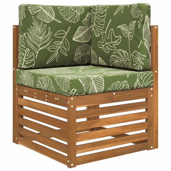 vidaXL Sofakissen f&uuml;r drau&szlig;en 3 pcs Blattdesign Polyester