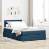 vidaXL Bett mit Stauraum und LED mit Matratze Blau 120 x 190 cm Stoff