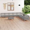 vidaXL 10-tlg. Garten-Lounge-Set Massivholz Kiefer Grau