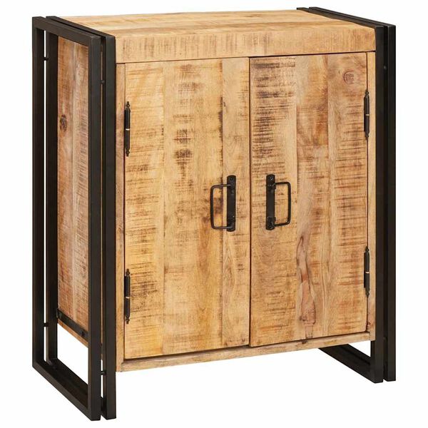 vidaXL Nachttisch Braun 38 x 33 x 58 cm Massives, grobes Mangoholz