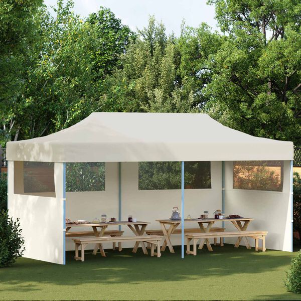 vidaXL Party-Zelt Creme 291 x 580 x 315 cm Oxford-Stoff