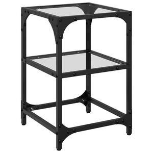 vidaXL Couchtisch mit Glasplatte Transparent 30x30x45 cm Stahl