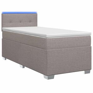 vidaXL Boxspringbett mit Matratze und LED Taupe 80 x 200 cm Stoff