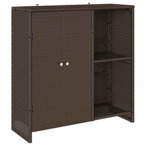 vidaXL Badschrank mit Speicher mit Tür Braun 100 x 36 x 102 cm Rattan