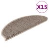 vidaXL Treppenmatten Selbstklebend Sisal 15 Stk. 65x21x4cm Dunkelbeige