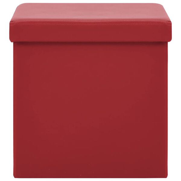 vidaXL Hocker mit Stauraum Weinrot PVC