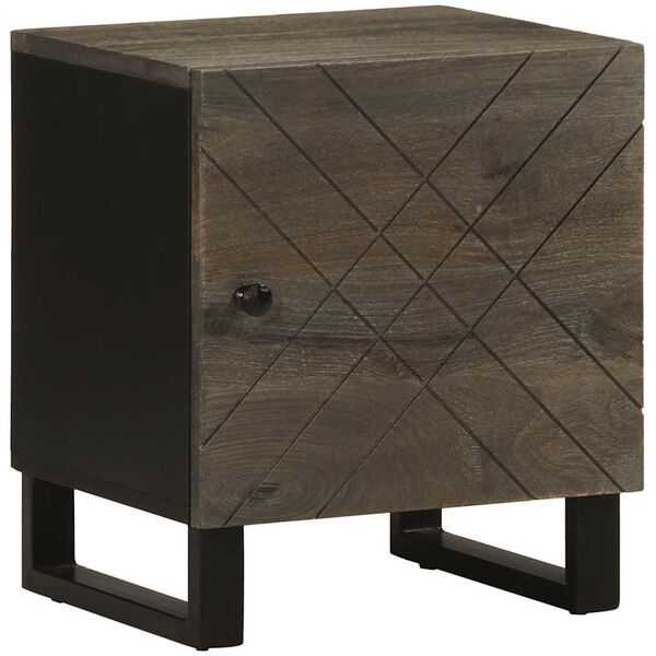 vidaXL Nachttisch Schwarz 40x33x46 cm Massivholz Mango