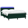 vidaXL Boxspringbett mit Matratze & LED Dunkelgr&uuml;n 160x220 cm Samt