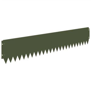 vidaXL Raseneinfassung 30 pcs 103 x 20 cm Stahl Olivgr&uuml;n