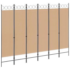 vidaXL 6-teiliger Raumtrenner Beige 240 x 180 cm Stoff