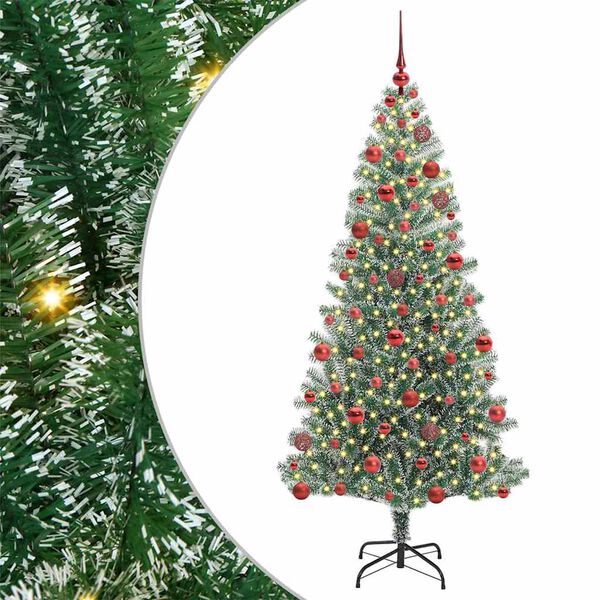 vidaXL K&uuml;nstlicher Weihnachtsbaum beschneit mit LED Licht 180 cm