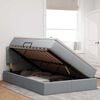 vidaXL Bett mit Stauraum und LED mit LED Hellgrau 120 x 200 cm Stoff