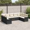vidaXL Gartensofa-set mit Speicher 9 pcs Schwarz Poly-Rattan