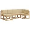 vidaXL Outdoor-Sofagarnitur mit Kissen 6 pcs Wei&szlig; und Beige Polyester