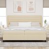 vidaXL Boxspringbett mit Matratze Creme 200 x 200 cm Stoff