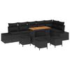 vidaXL Garten-Sofa-Set mit Kissen 10 pcs Schwarz Poly Rattan