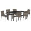 vidaXL Garten Essgruppe 7 Stk. Grau Poly-Rattan