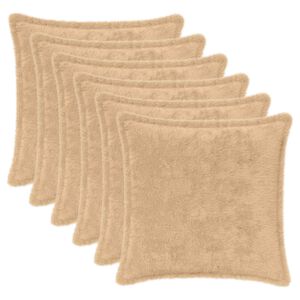 vidaXL Kissenbezug 6 stk. HOUTEN Creme 30 x 30 cm Faux Kaninchenfell