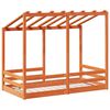 vidaXL Kinderbett mit Dach Wachsbraun 80x160 cm Massivholz Kiefer