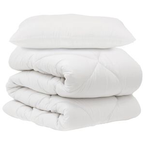 vidaXL Bettdecken Set mit Kissen 2 pcs Wei&szlig; Mikrofaser