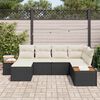 vidaXL Gartensofa-set mit Kissen 6 pcs Schwarz Poly-Rattan