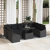vidaXL Garten-Sofa-Set mit Kissen mit Speicher 10 pcs Schwarz