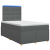 vidaXL Boxspringbett mit Matratze Dunkelgrau 120 x 200 cm Stoff