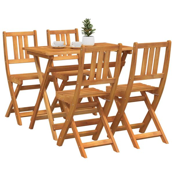 vidaXL Garten Bistro Set 5 pcs Braun Akazie Massivholz