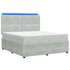 vidaXL LED Boxspringbett mit Matratze Hellgrau 140 x 190 cm Samt