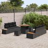 vidaXL Gartensofa-set mit Kissen 9 pcs Schwarz Poly Rattan