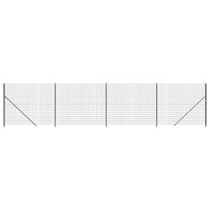 vidaXL Maschendrahtzaun mit Bodenflansch Anthrazit 1,4x10 m