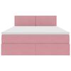 vidaXL Bett mit Stauraum und LED mit Matratze Rosa 140 x 200 cm Samt