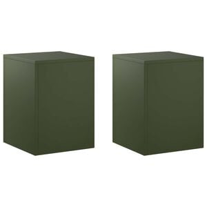 vidaXL Pflanzenst&auml;nder 2 pcs Olivgr&uuml;n 30 x 30 x 40 cm Stahl