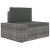 vidaXL 7-tlg. Garten-Lounge-Set mit Kissen Grau Poly Rattan
