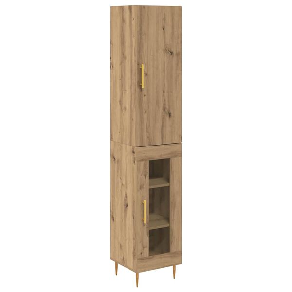 vidaXL Highboard 2 pcs Artisan-Eiche Holzwerkstoff