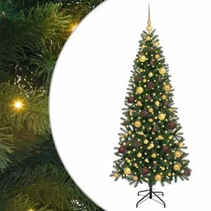 vidaXL K&uuml;nstlicher Weihnachtsbaum mit 300 LEDs Gr&uuml;n 180 cm PE und PVC