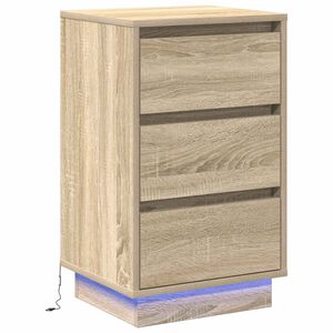 vidaXL Nachttisch Sonoma-Eiche 39 x 34,5 x 65 cm Holzwerkstoff