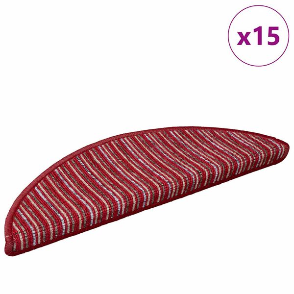 vidaXL Selbstklebende Treppenschoner 15 pcs Rot 56 x 17 x 3 cm