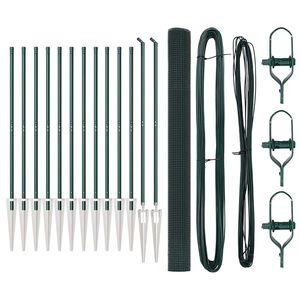 vidaXL Zaunpfosten Gr&uuml;n 25 x 1,6 m (25 x 25 mm Gitter) Stahl und PVC