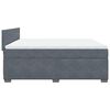 vidaXL Boxspringbett mit Matratze Dunkelgrau 180x200 cm Samt