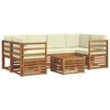 vidaXL Sofagarnituren 7 pcs Natur und Creme Massivholz Akazie