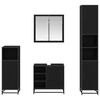vidaXL Badezimmerm&ouml;bel-Set 4 pcs Schwarz Eichen-Optik Holzwerkstoff