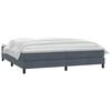 vidaXL Boxspringbett mit Matratze Dunkelgrau 180x220 cm Samt