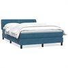 vidaXL Boxspringbett mit Matratze Dunkelblau 140x220 cm Samt