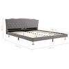 vidaXL Bett mit Matratze Hellgrau Stoff 180 x 200 cm
