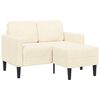vidaXL 2-Sitzer-Sofa mit Chaiselongue L-Form Creme 125 cm Leinen